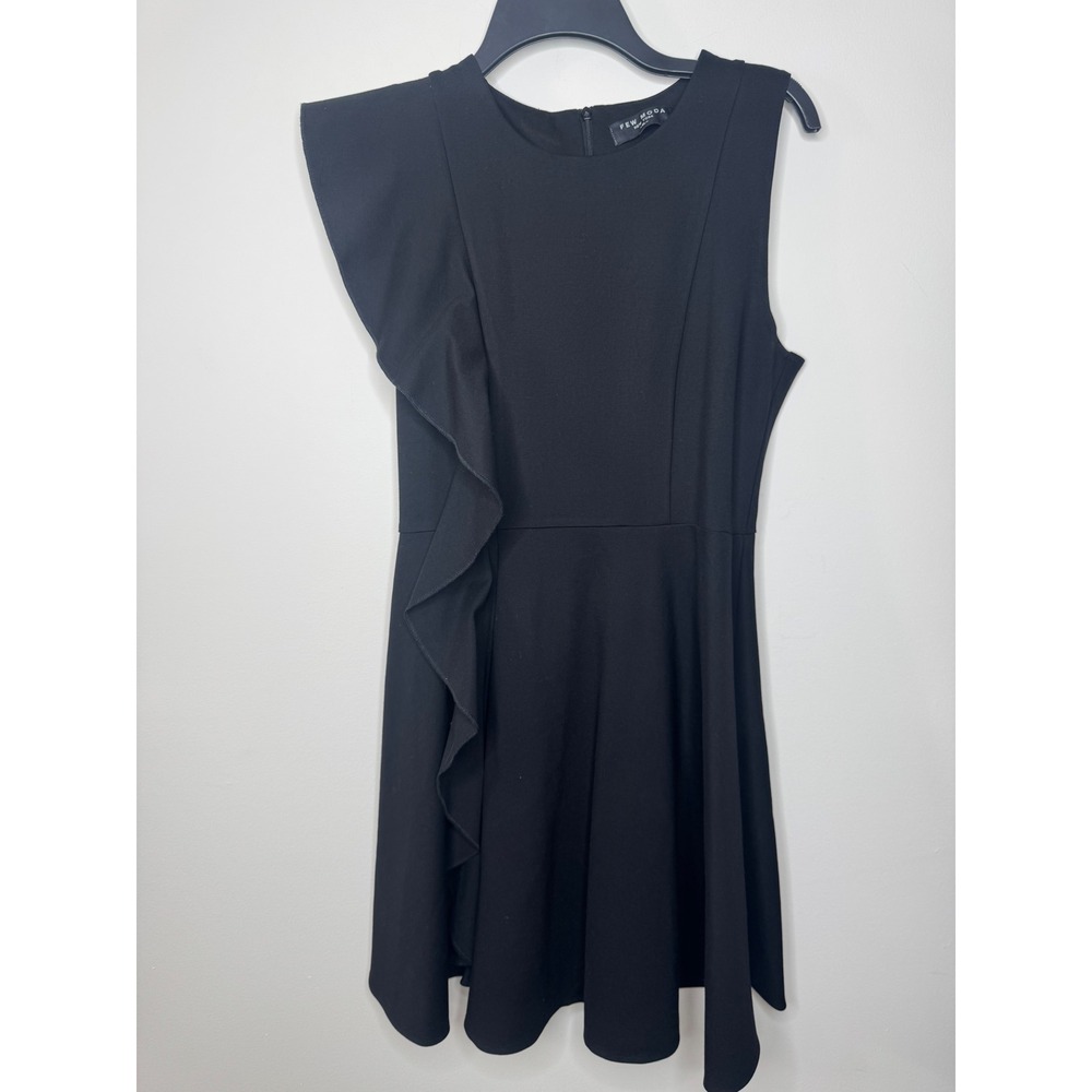 Few Moda New York Womens XL Black Ruffle Fit and Flare Sleeveless Cocktail Dress